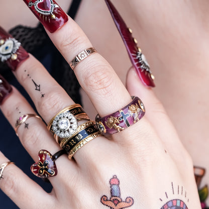 The Haunted Chapel Ring – Purple Cross & Cupid / #8 #11 #14 #18