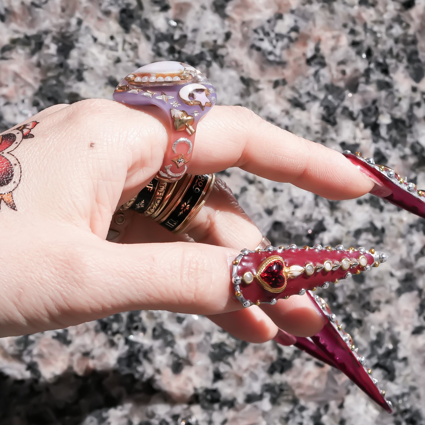 Starlight Opal Dream Ring – Smoky Purple / #10