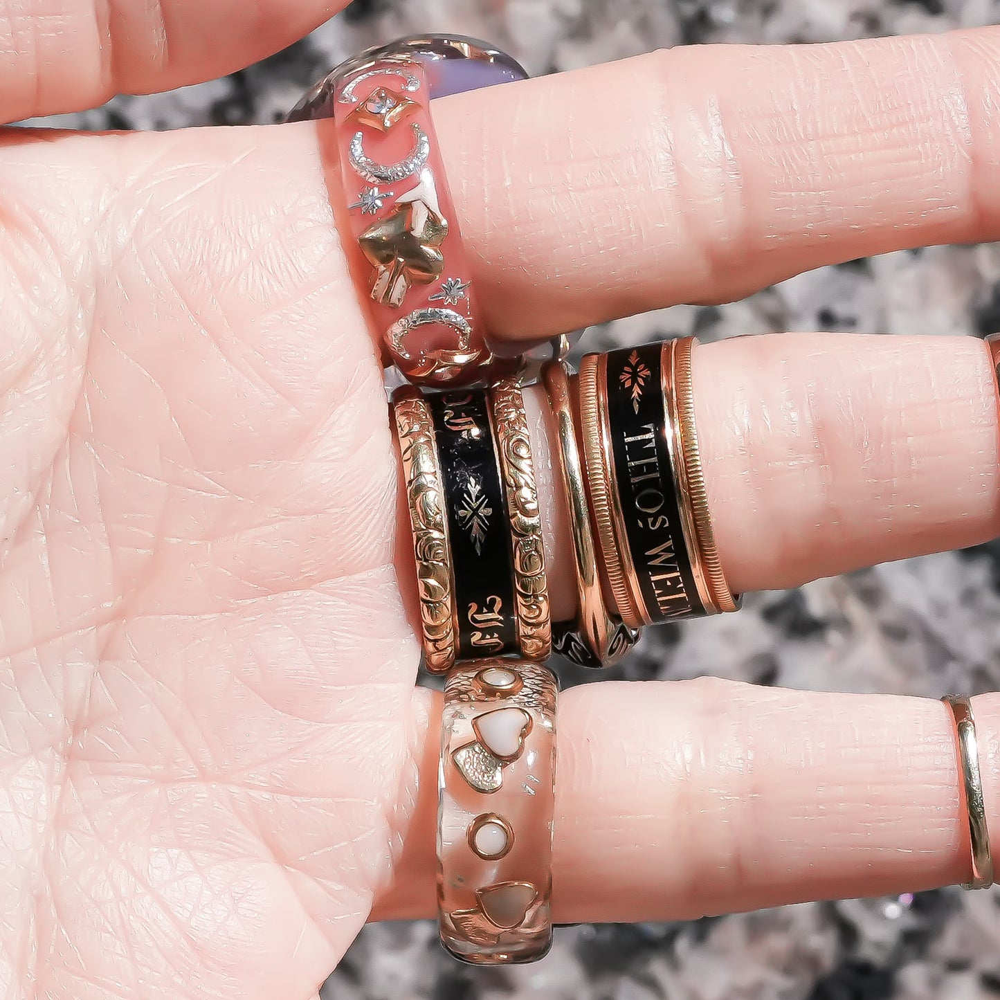 Starlight Opal Dream Ring – Smoky Purple / #10