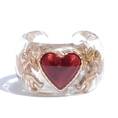 ANGEL EARCUFF / HEART / CLEAR / RED