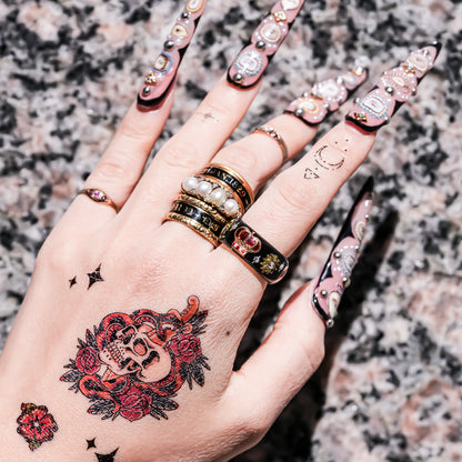 Royal destiny crown ring - black × red / ＃8