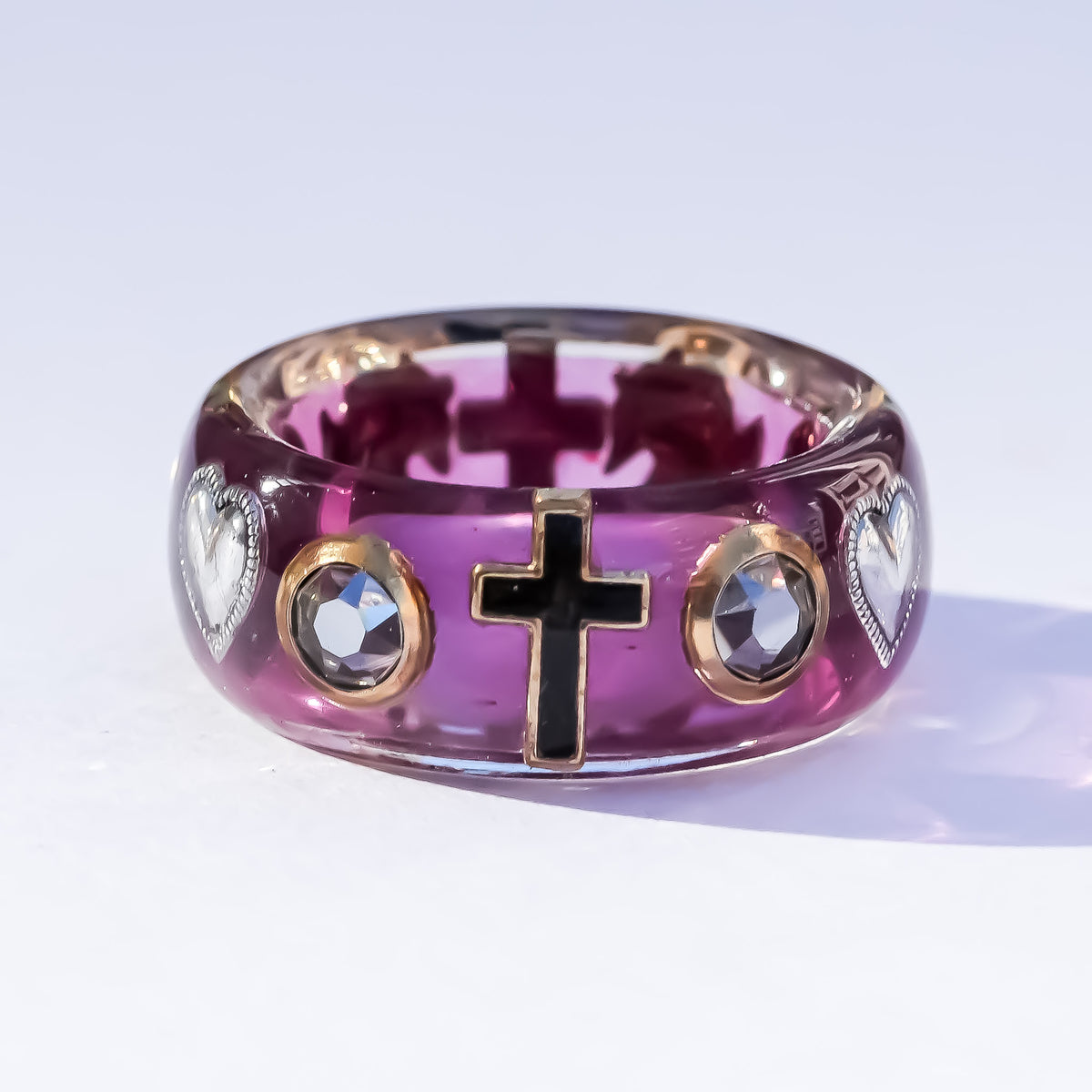 The Haunted Chapel Ring – Purple Cross & Cupid / #8 #11 #14 #18