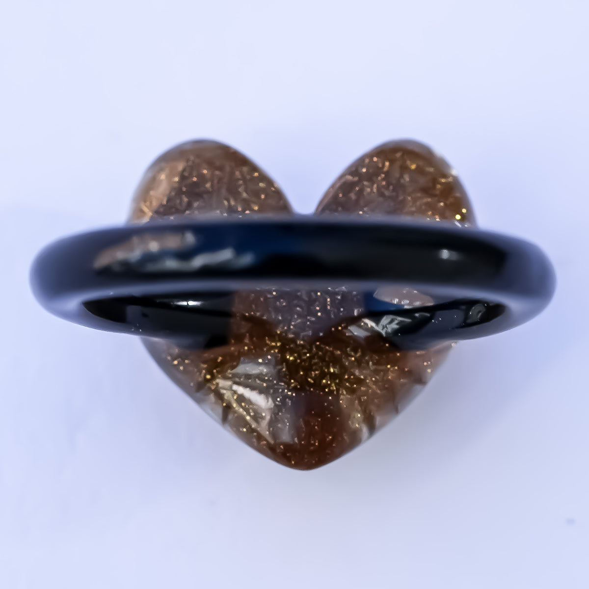 The Sacred Cross Heart Ring - Gold × Black / #6