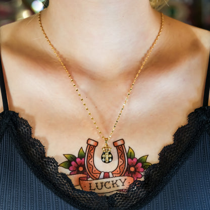 The Crowned Cross Talisman Necklace - Black × Red / Black / Gold