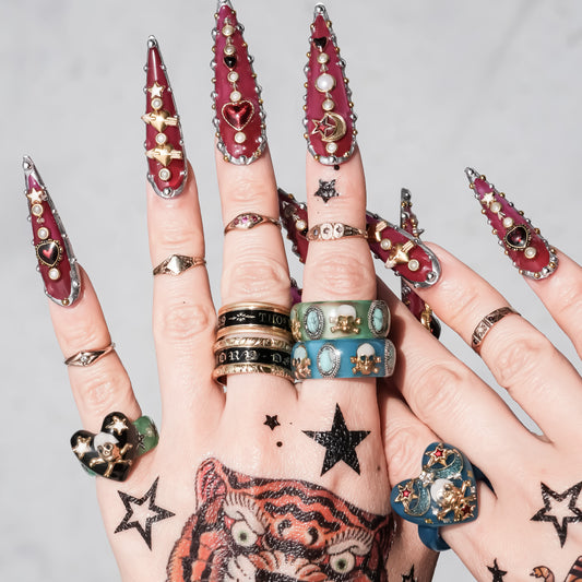 MEMENTO MORI RING / HEART / GREEN / #4