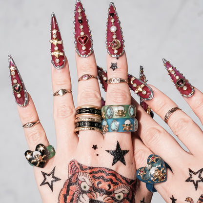 MEMENTO MORI RING / GREEN / TURQUOISE / #10 
