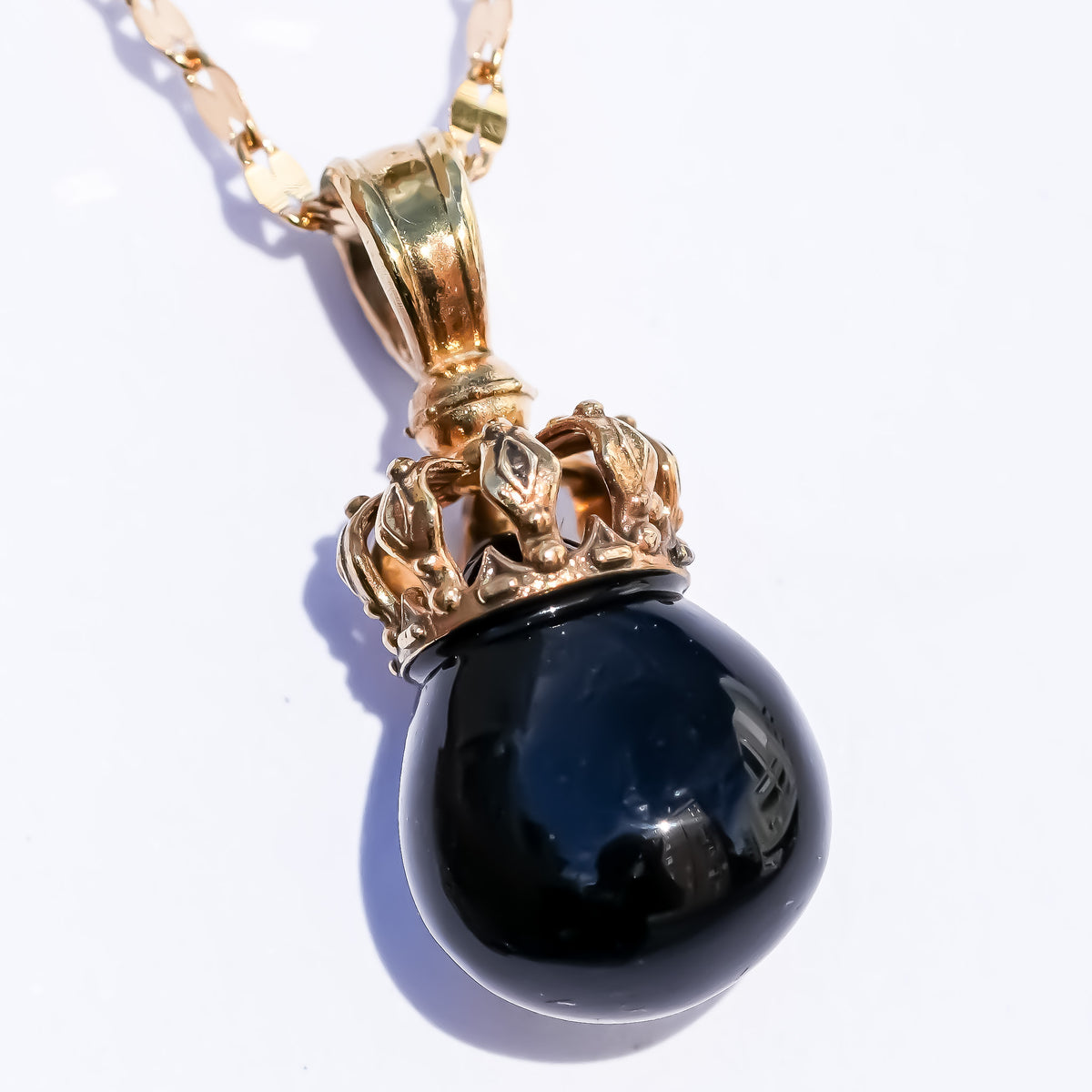 The Crowned Cross Talisman Necklace - Black × Red / Black / Gold