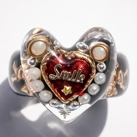 LOVE SMILE RING / HEART / BLACK / #5