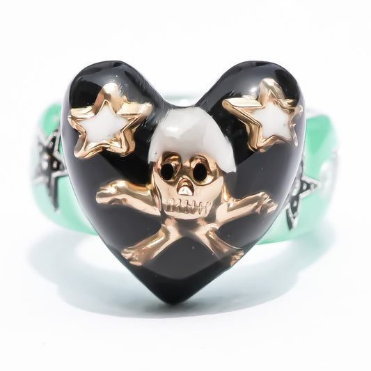 MEMENTO MORI RING / HEART / GREEN / #4