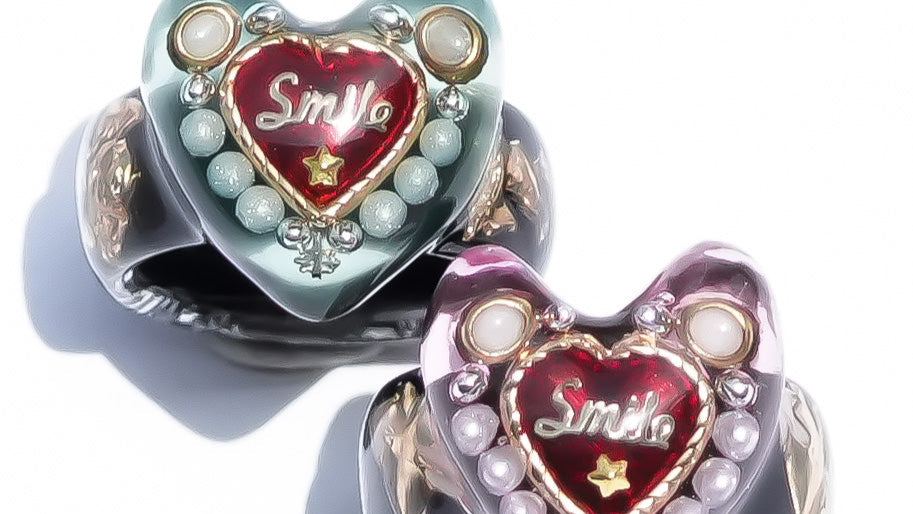 LOVE SMILE RING / HEART / GREEN × BLACK / #6