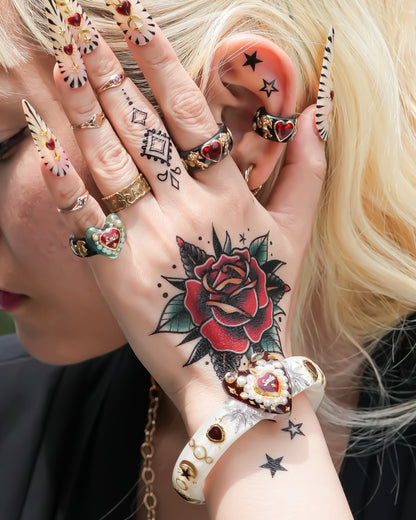 LOVE SMILE RING / HEART / GREEN × BLACK / #6