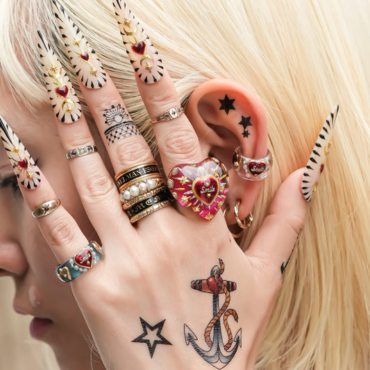 LOVE SMILE RING / BAND / HEART / BLUE / #3