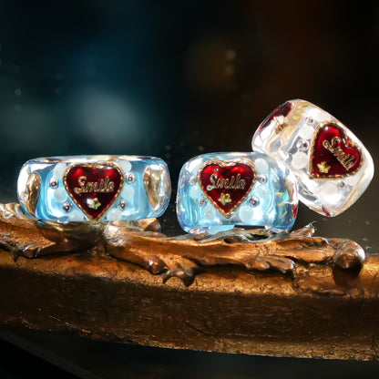 LOVE SMILE RING / BAND / HEART / BLUE / #3