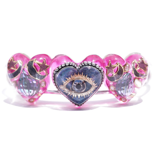 LOVE BRACELET / TRIPLE HEART / EYE / PINK / BLUE