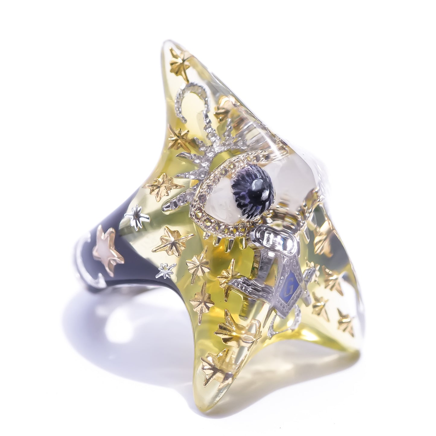 STAR RING / EYE / MASONIC / YELLOW / #13