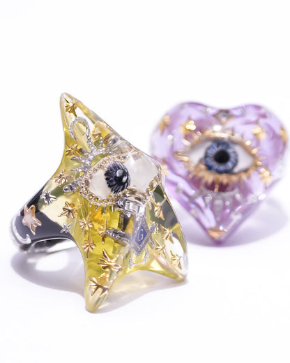 STAR RING / EYE / MASONIC / YELLOW / #13