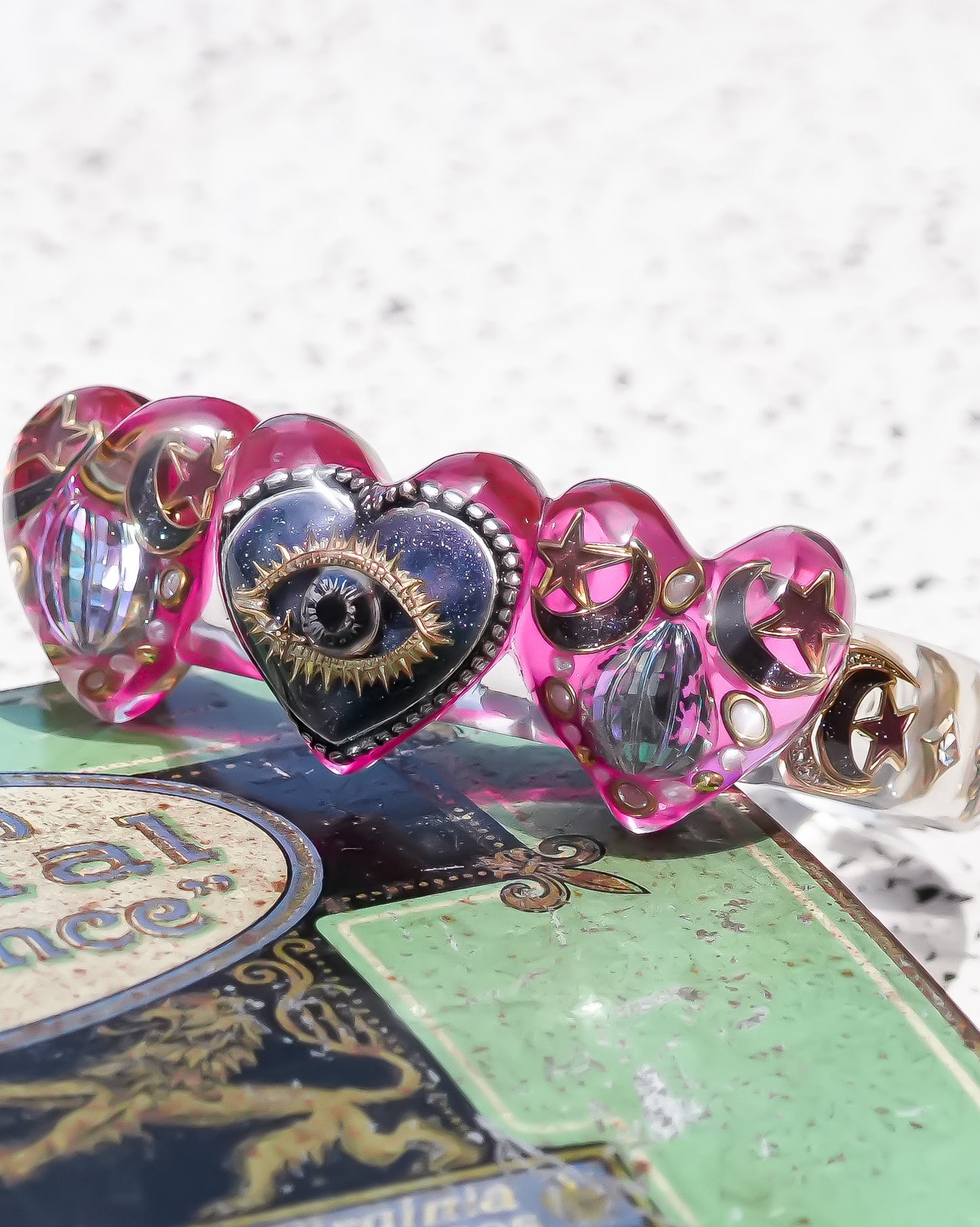 LOVE BRACELET / TRIPLE HEART / EYE / PINK / BLUE