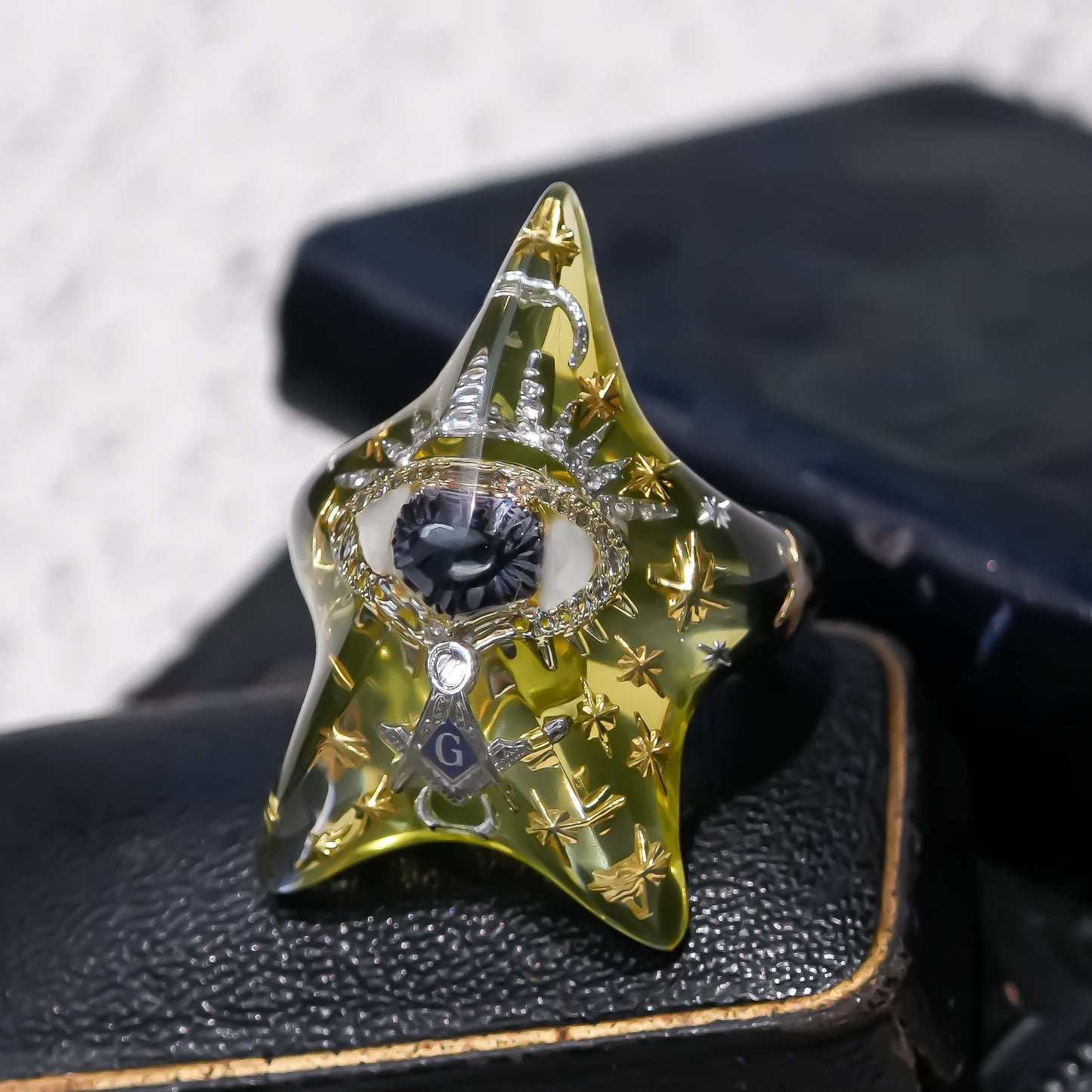STAR RING / EYE / MASONIC / YELLOW / #13