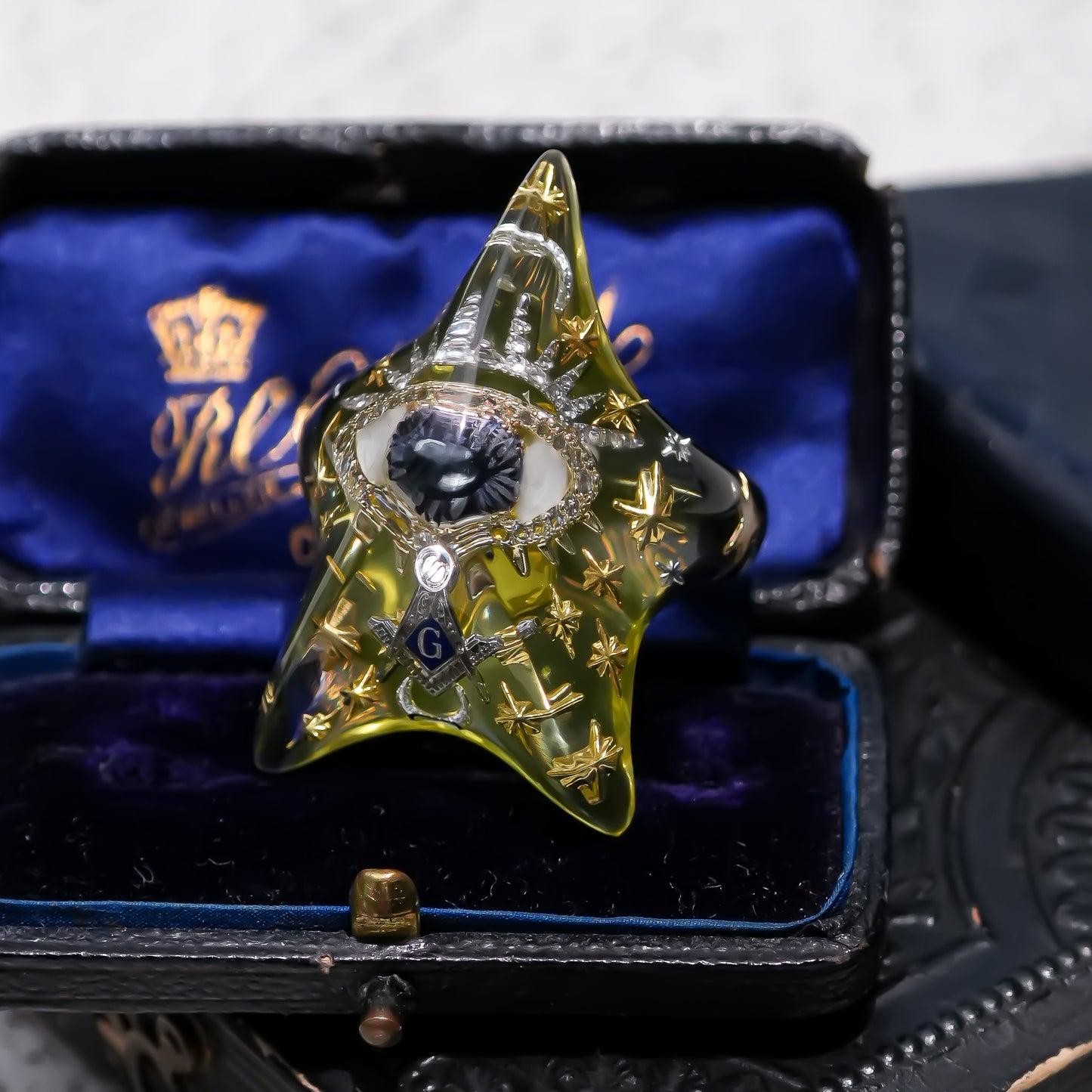 STAR RING / EYE / MASONIC / YELLOW / #13