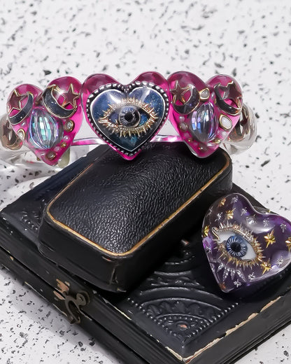LOVE BRACELET / TRIPLE HEART / EYE / PINK / BLUE