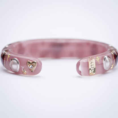 LOVE BRACELET / ARROW HEART / PEARL / SMOKY PINK