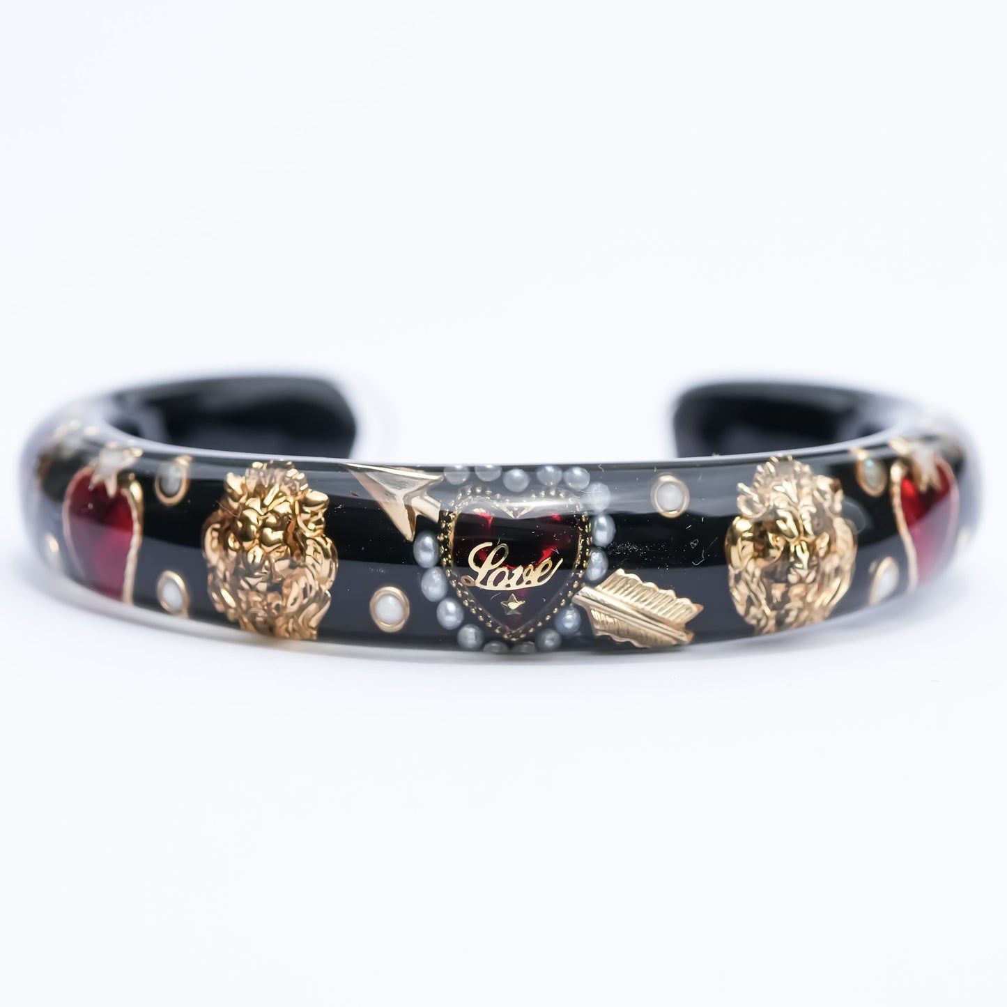 LOVE BRACELET / ARROW HEART / PEARL / BLACK