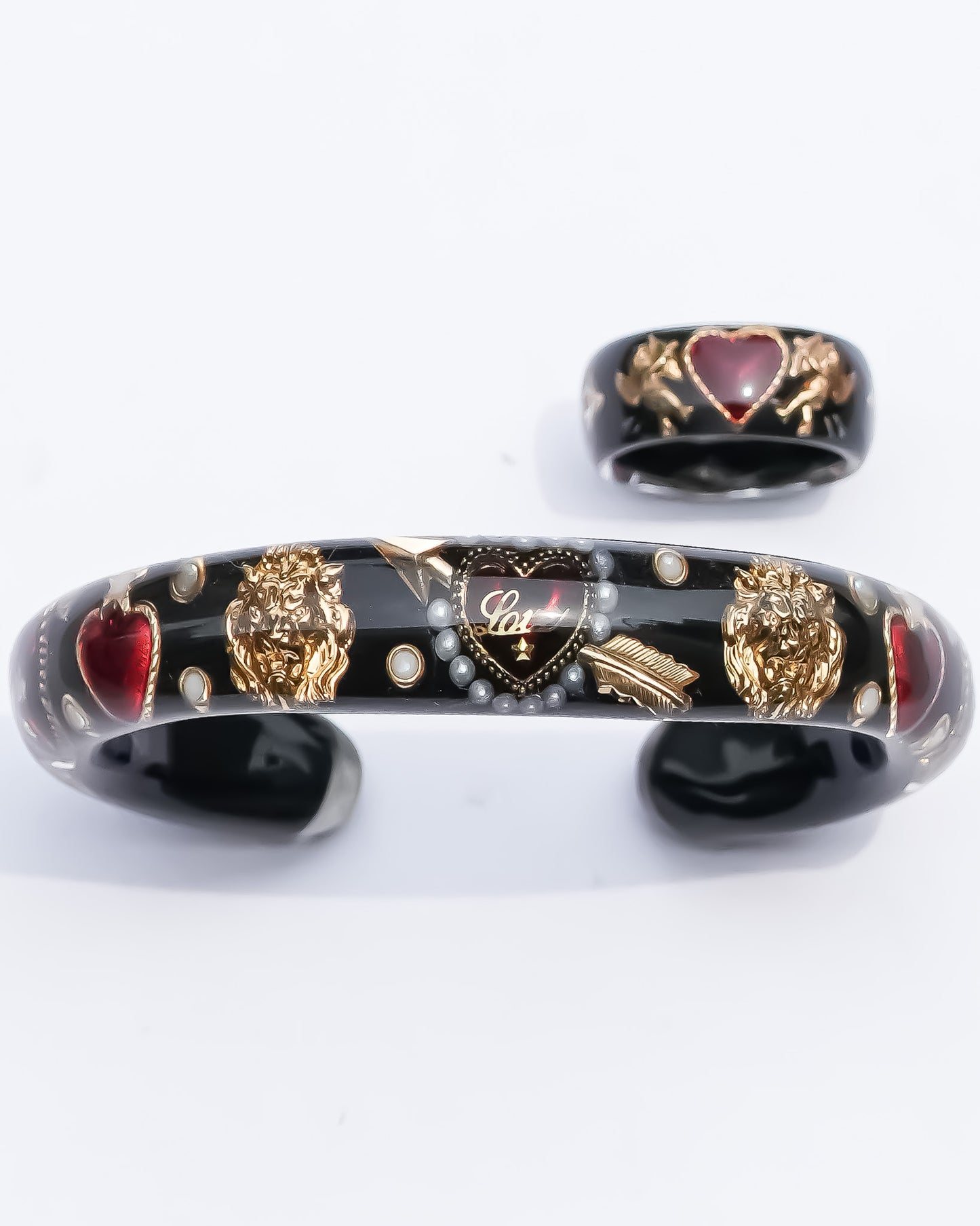 LOVE BRACELET / ARROW HEART / PEARL / BLACK