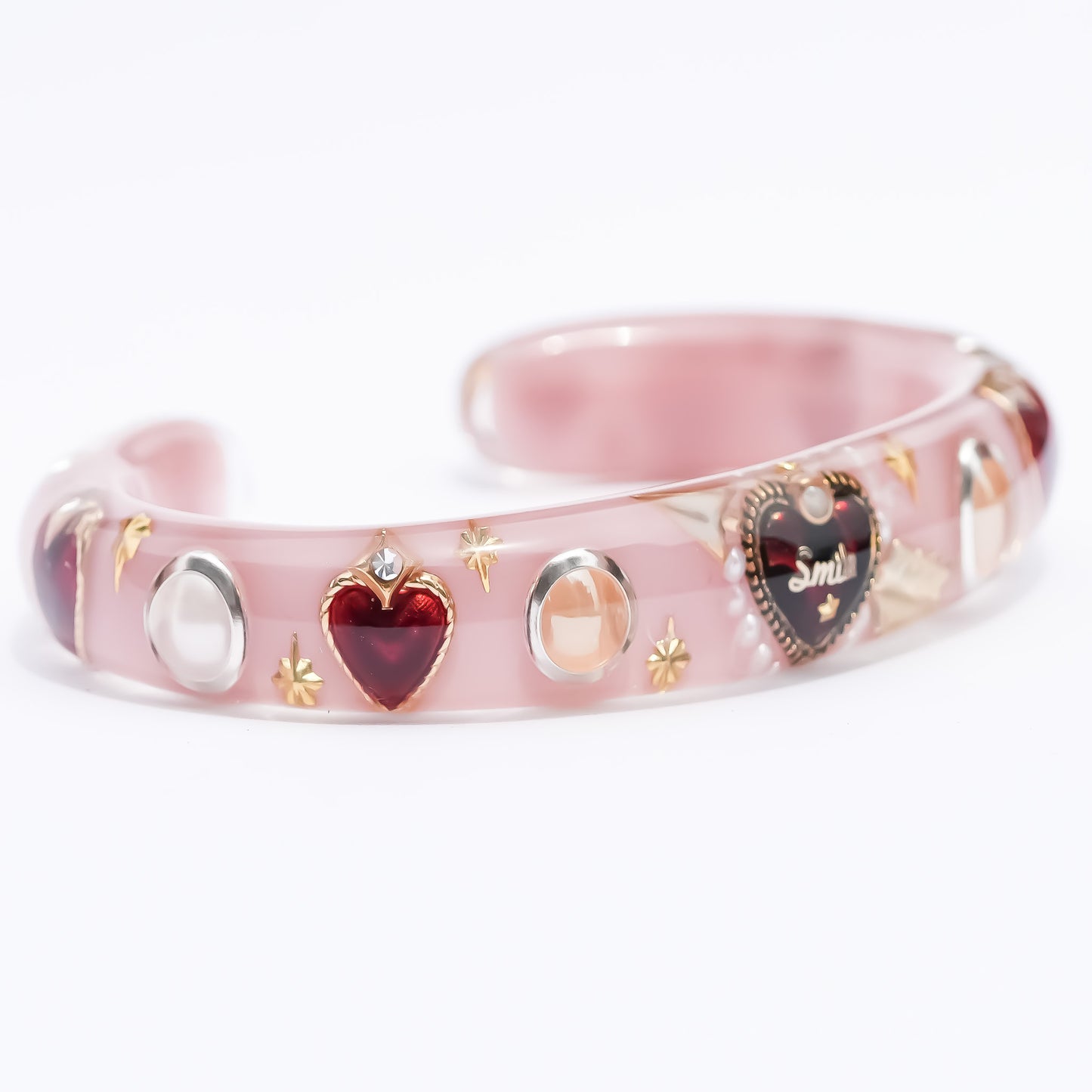 LOVE BRACELET / ARROW HEART / PEARL / SMOKY PINK