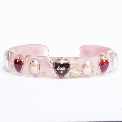 LOVE BRACELET / ARROW HEART / PEARL / SMOKY PINK