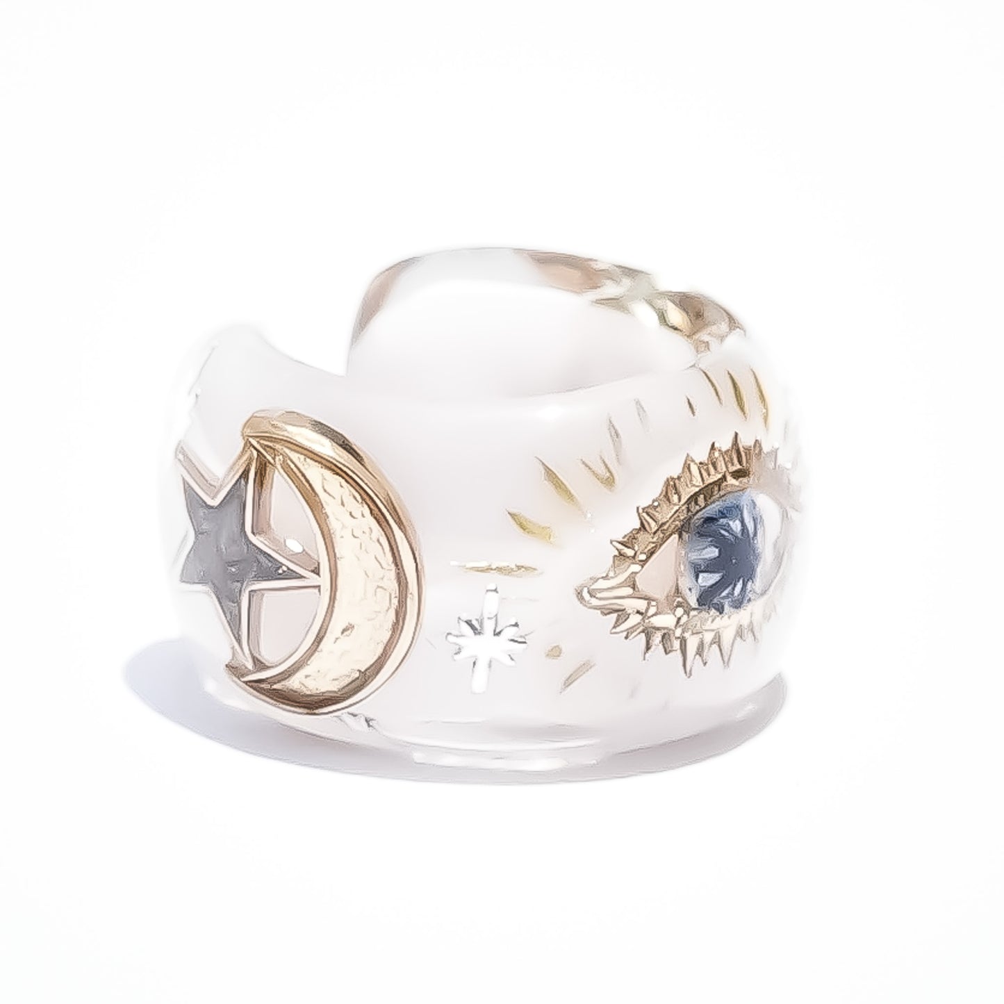 EYE EARRING / STAR MOON / SMOKY BEIGE