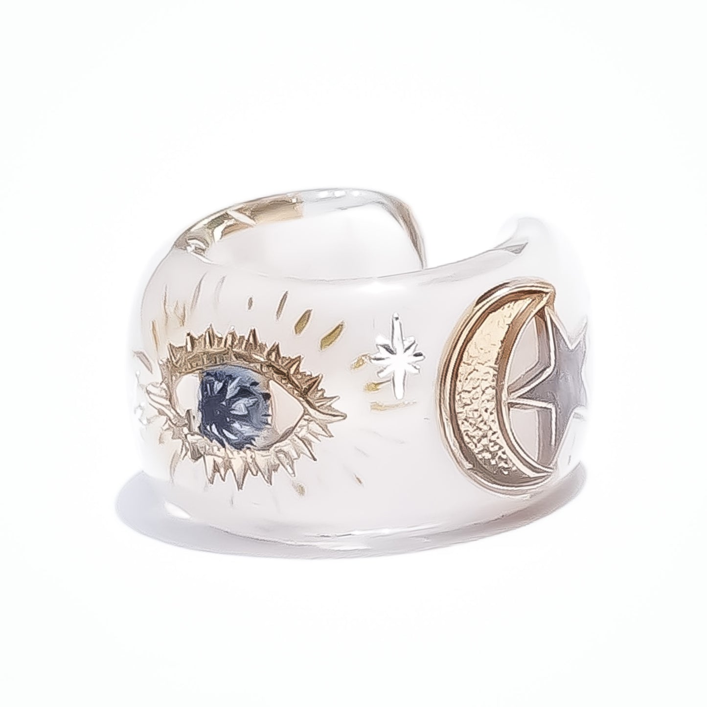 EYE EARRING / STAR MOON / SMOKY BEIGE