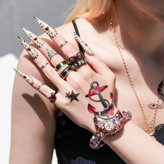 MOON BRACELET / MASONIC / MEMENTO MORI / PURPLE RED