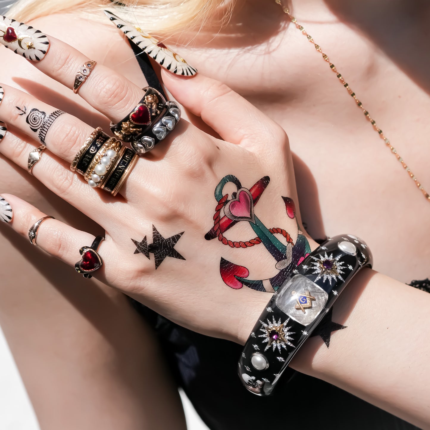 MASONIC BRACELET / MEMENTO MORI / BLACK