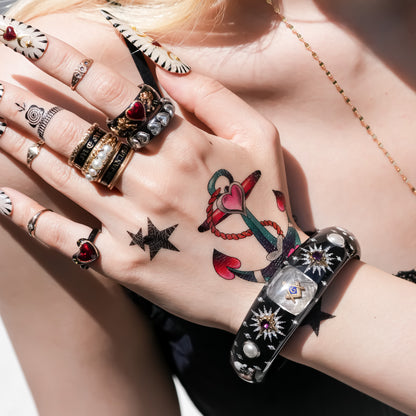 MASONIC BRACELET / MEMENTO MORI / BLACK