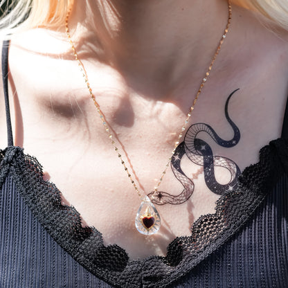 LOVE NECKLACE / DROP / CRYSTAL / CLEAR