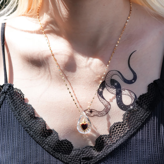 LOVE NECKLACE / DROP / CRYSTAL / CLEAR