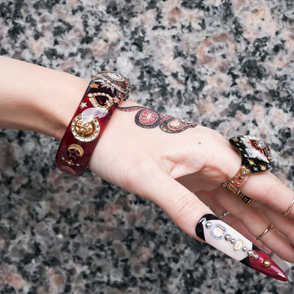 Sacred eye heart bracelet - red × rainbow