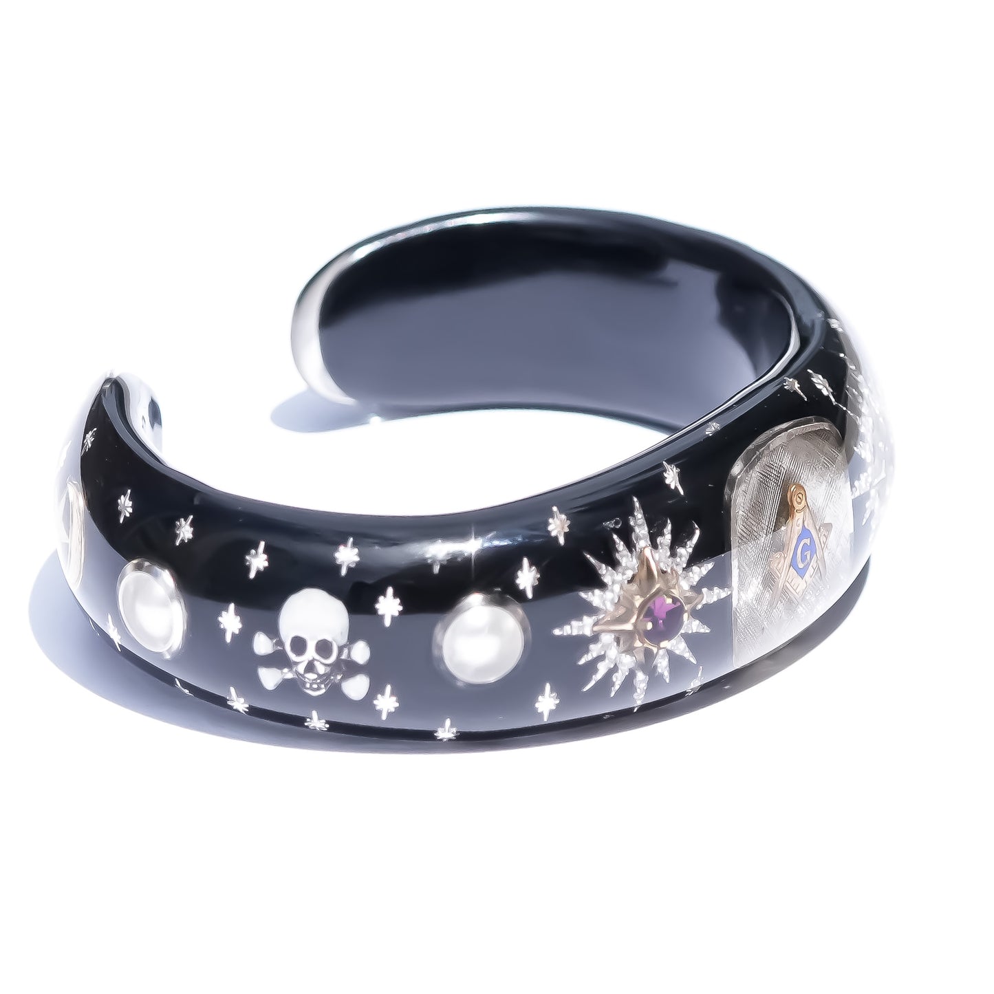 MASONIC BRACELET / MEMENTO MORI / BLACK