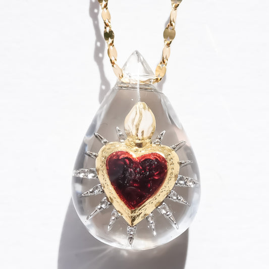 LOVE NECKLACE / DROP / CRYSTAL / CLEAR