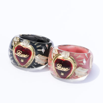 LOVE RING / HEART ARROW / SMOKY PINK / #13