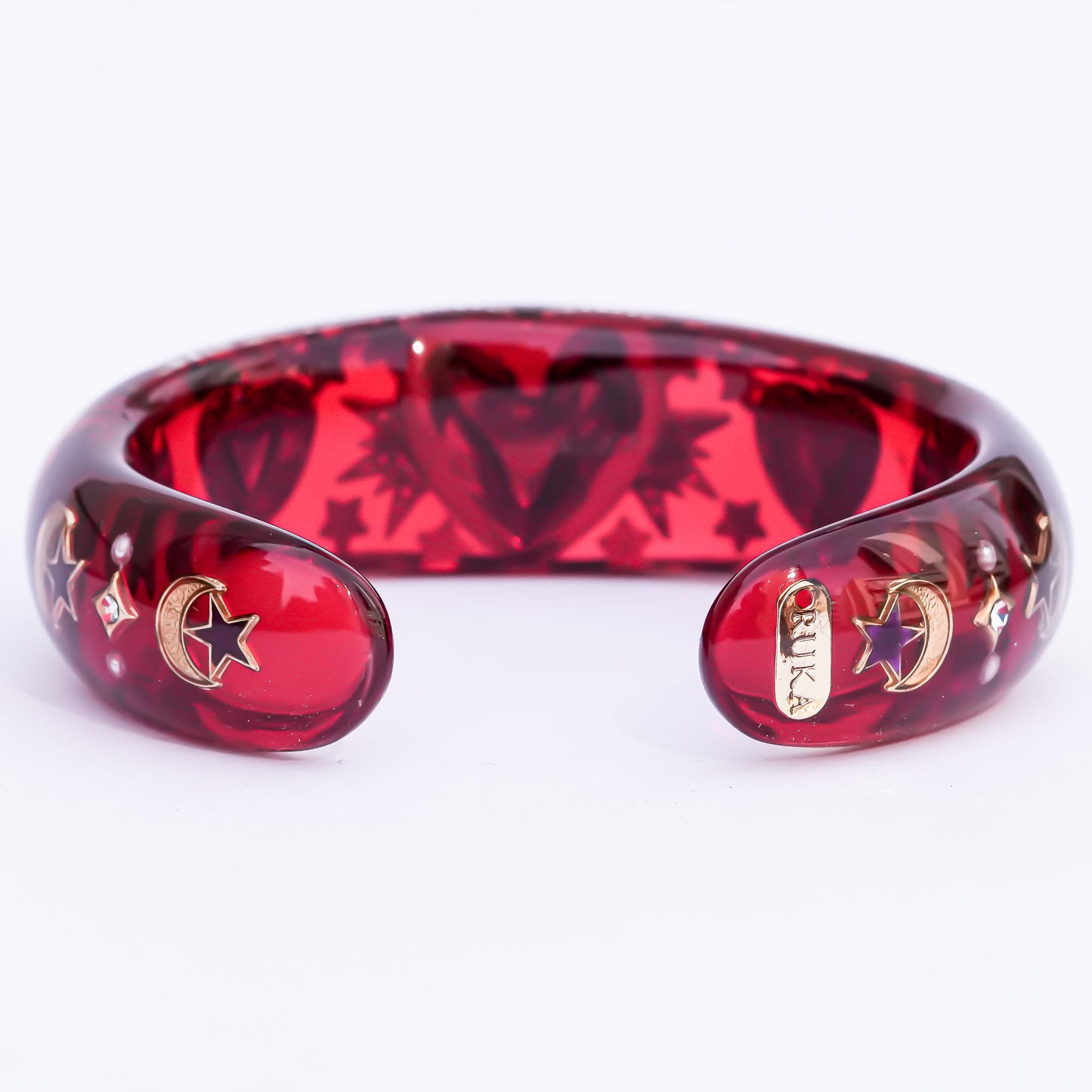 Sacred eye heart bracelet - red × rainbow