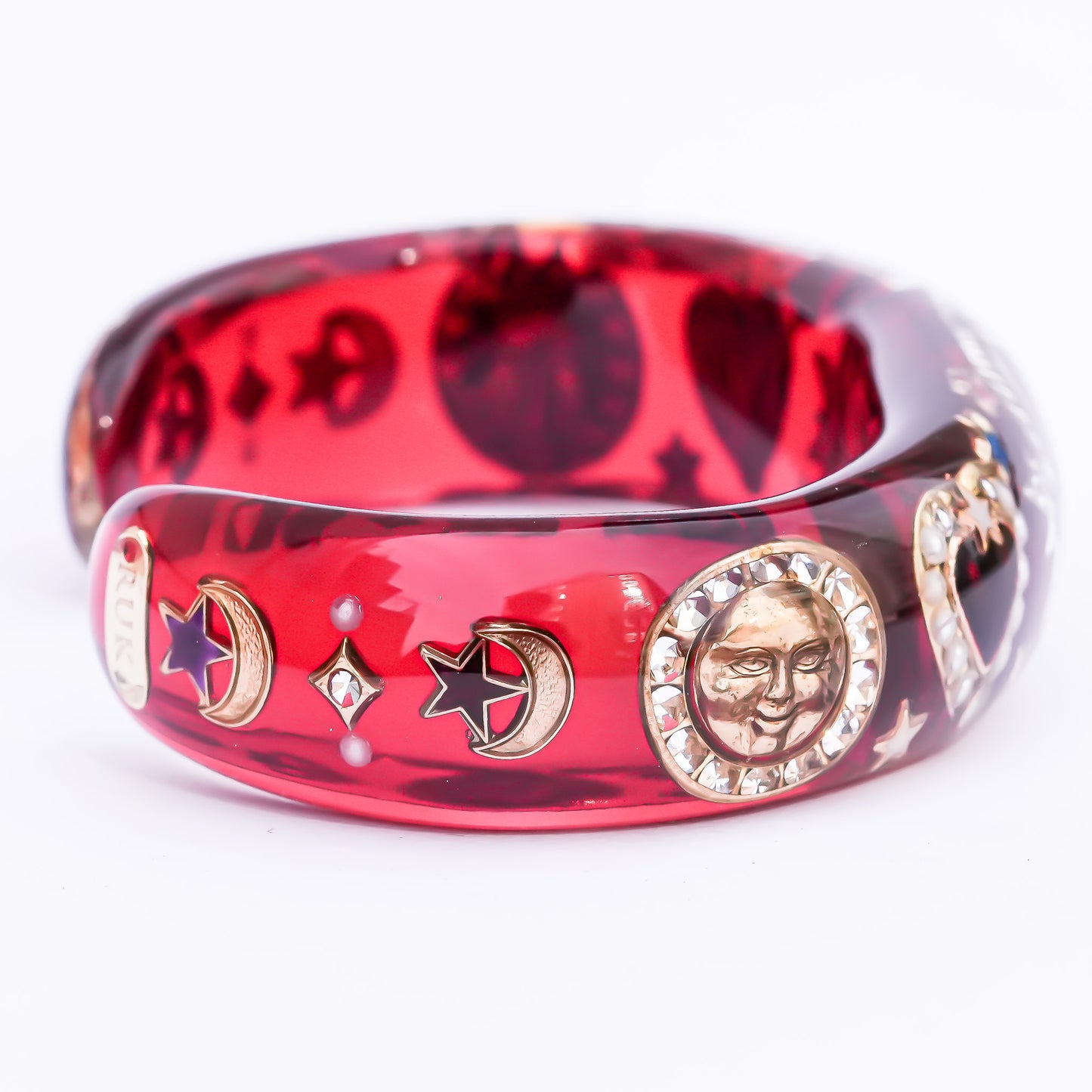 Sacred eye heart bracelet - red × rainbow