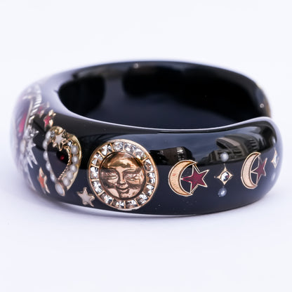 Sacred eye heart bracelet - black × rainbow