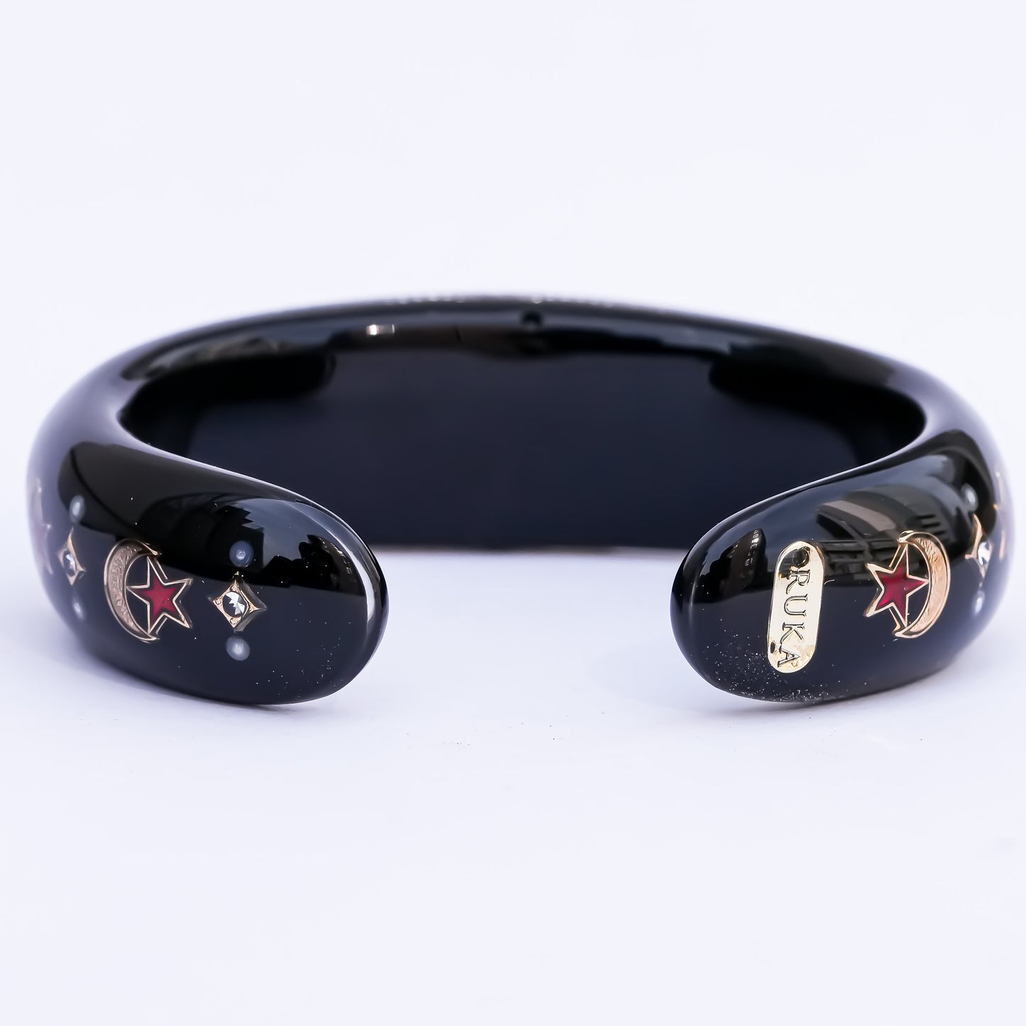 Sacred eye heart bracelet - black × rainbow