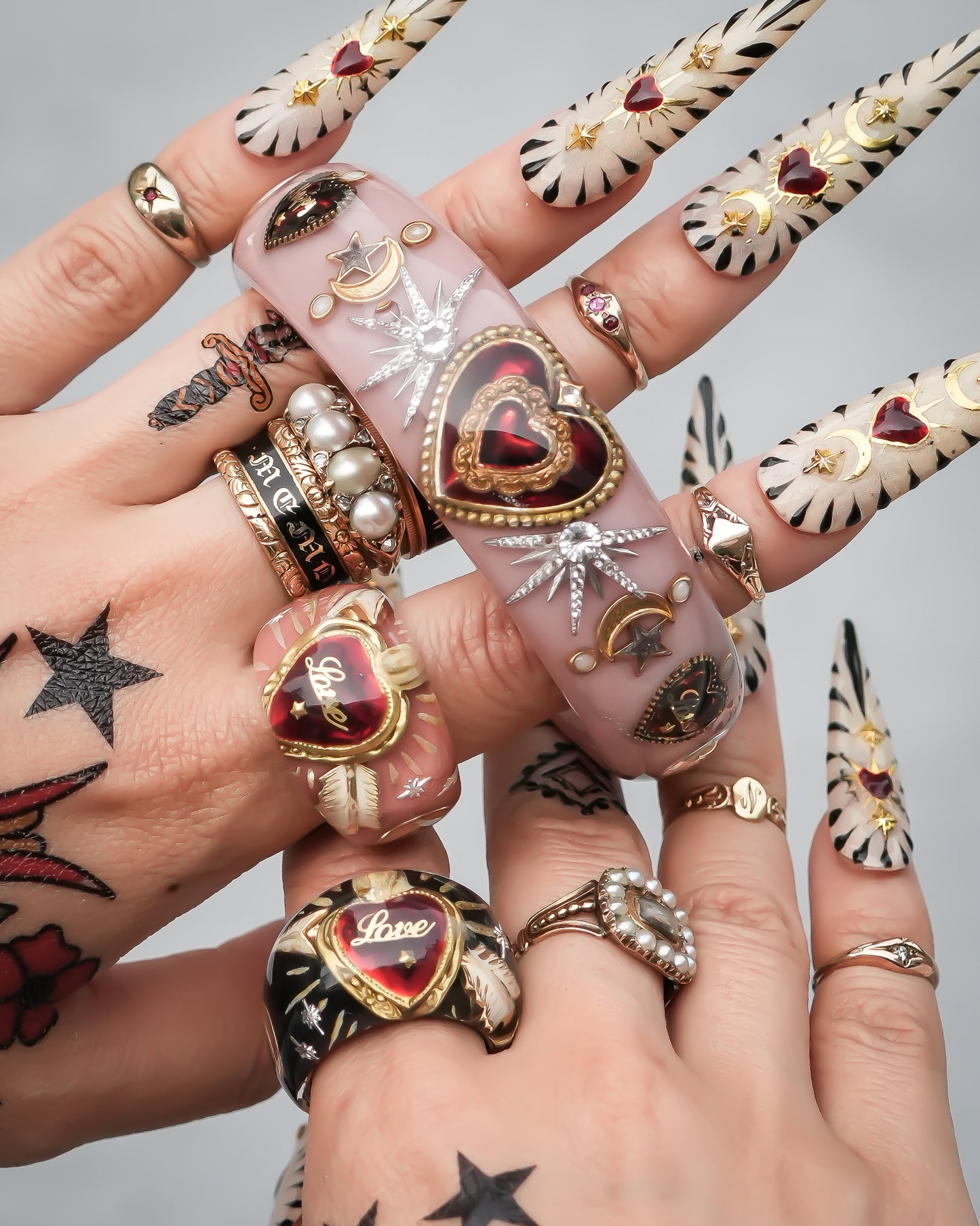 LOVE RING / HEART ARROW / SMOKY PINK / #13