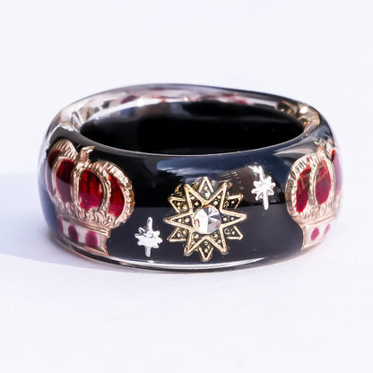Royal destiny crown ring - black × red / ＃8