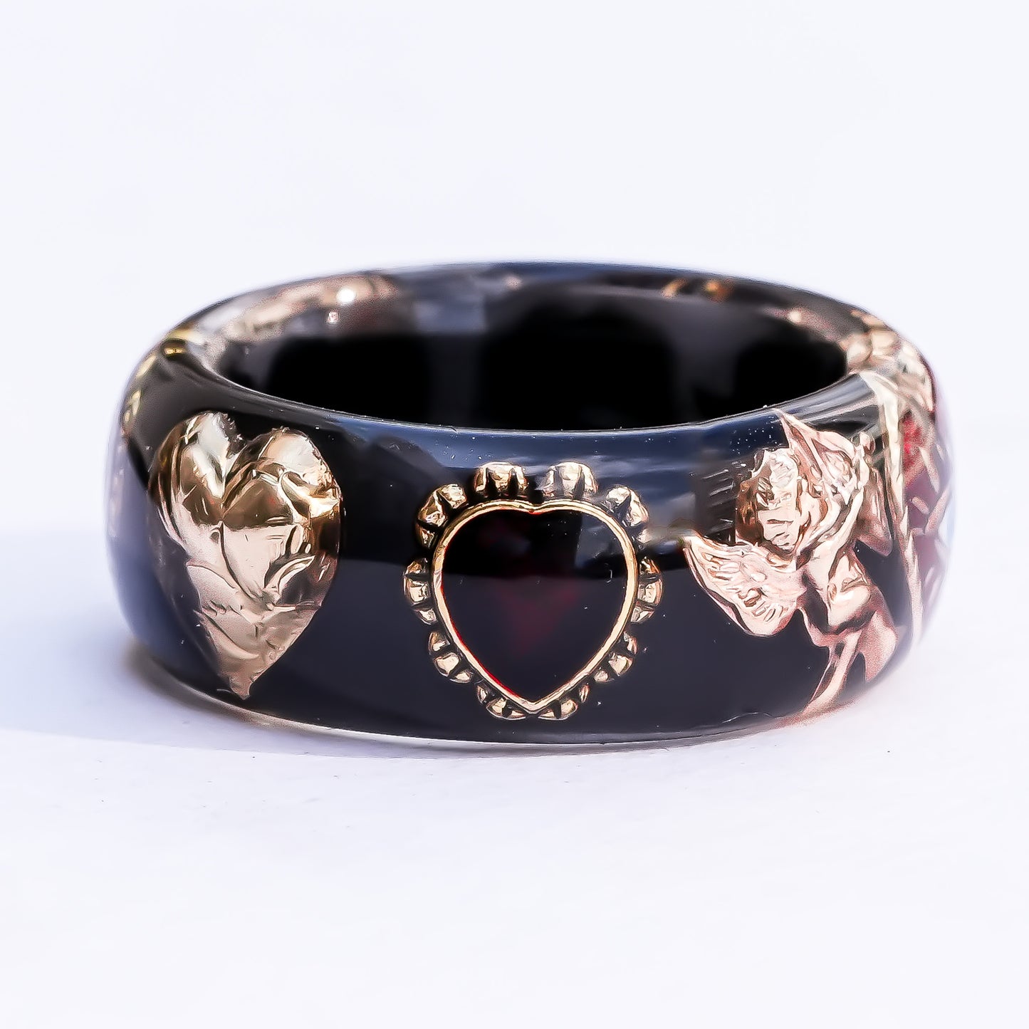 Angel Guarded Heart Eye Ring - black × red / ＃12 ＃13 ＃14