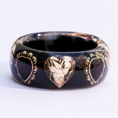 Angel Guarded Heart Eye Ring - black × red / ＃12 ＃13 ＃14