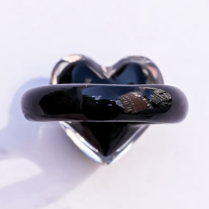 Sacred eye heart ring - black × pearl / ＃11
