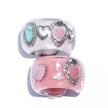 LOVE EARCUFF / HEART / SMOKY PINK